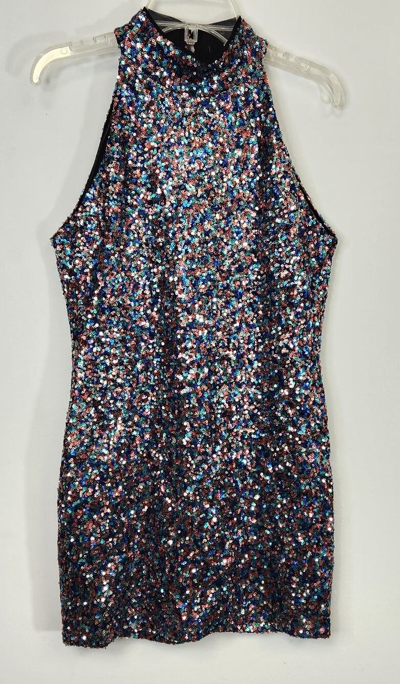 TFNC London Women Multicolor Sequin Dress-Size Small
